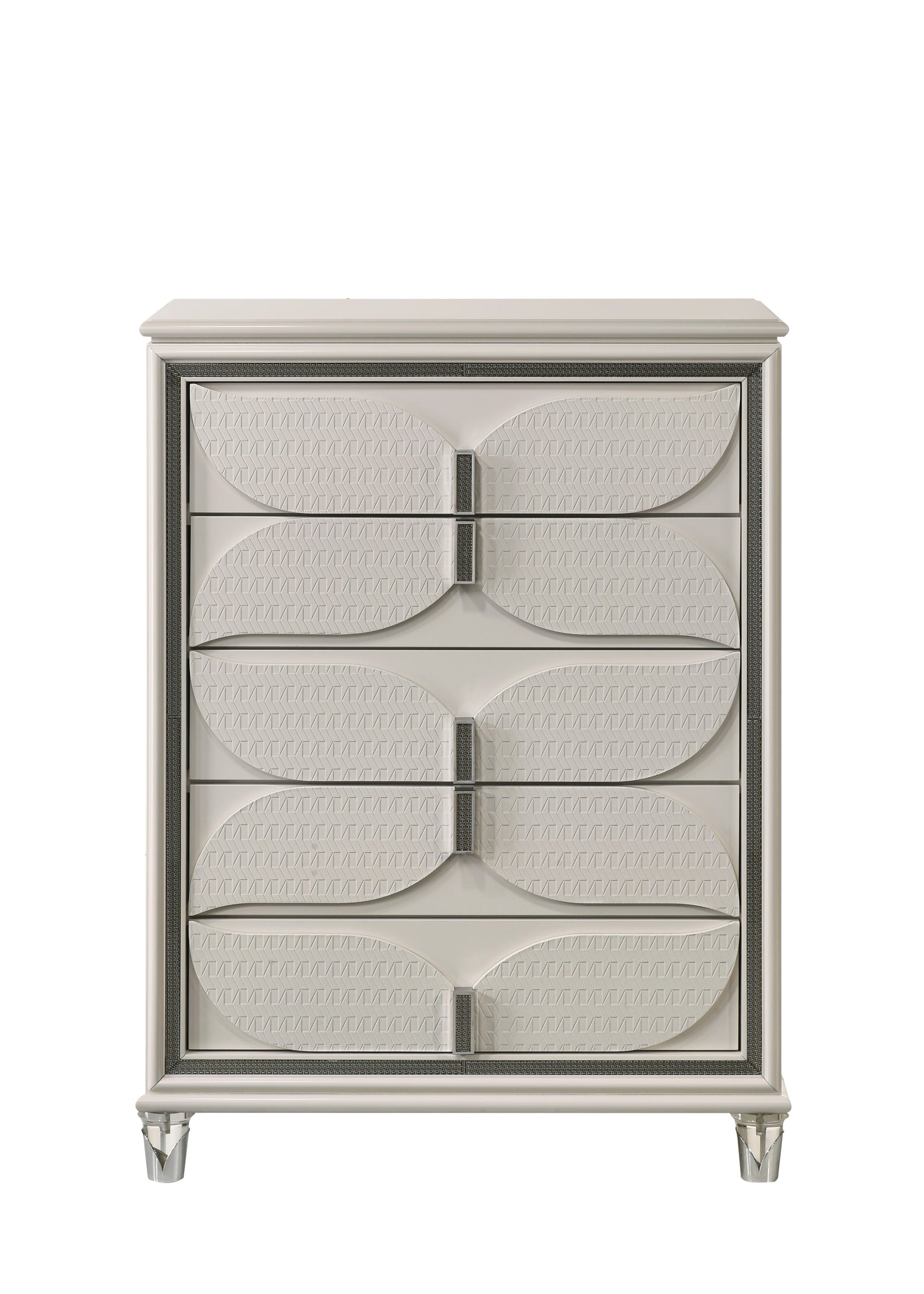 Hayma White Upholstered LED Panel Bedroom Set
