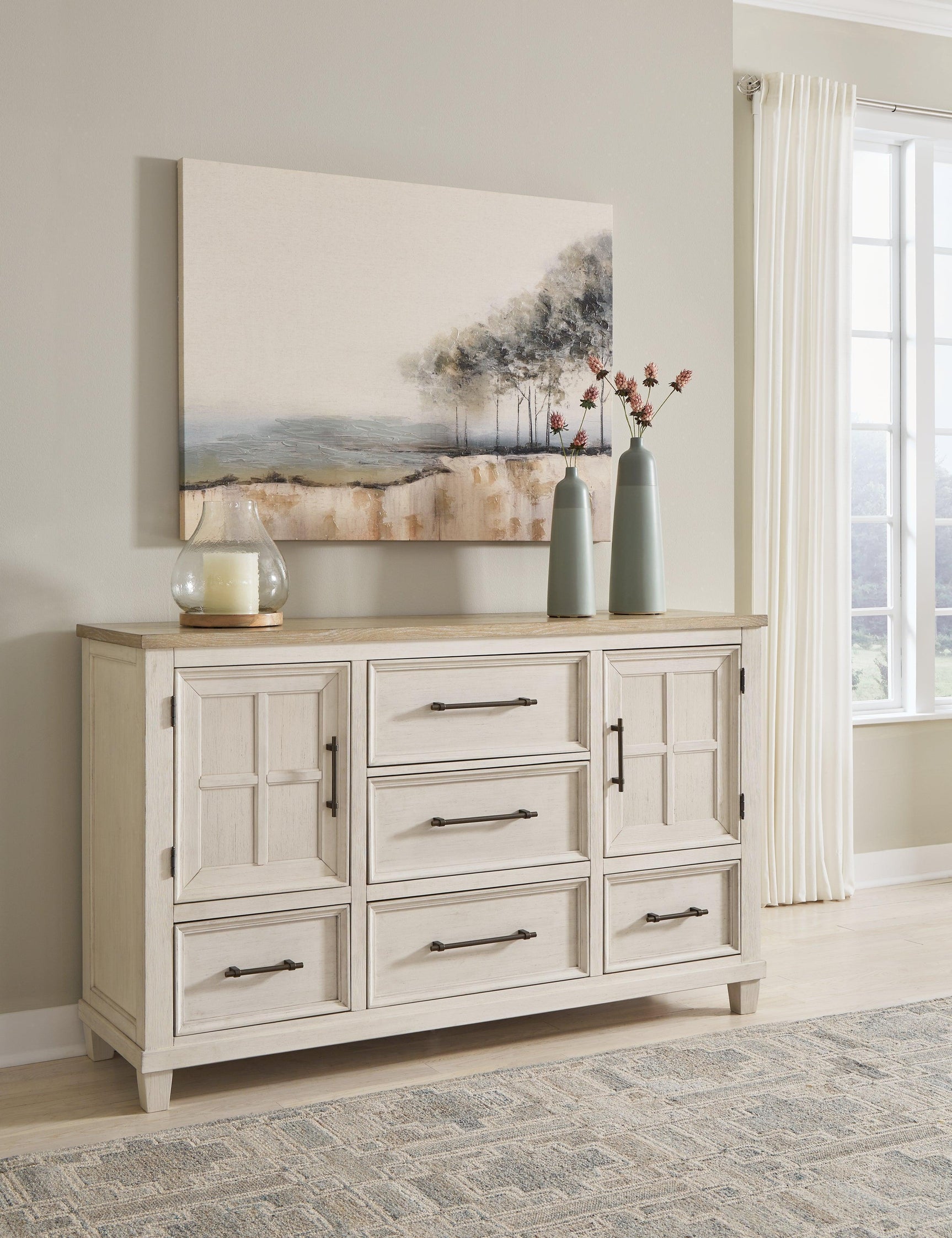 Shaybrock Antique White/Brown Dresser