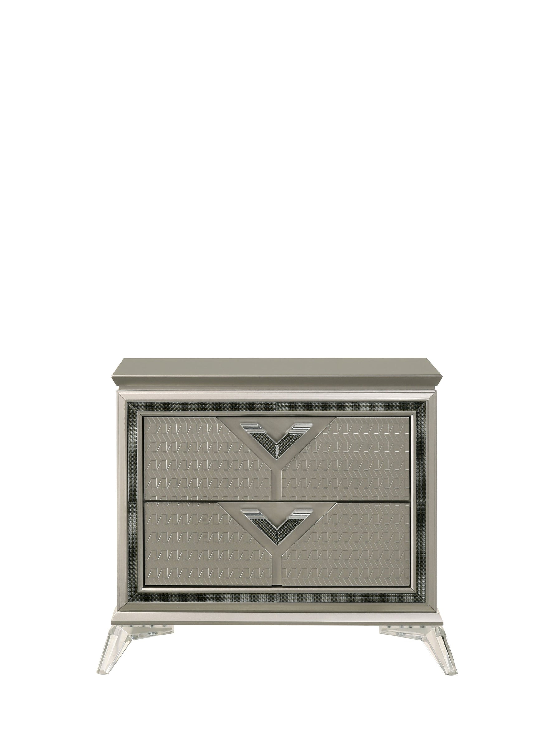 Larana Champagne Upholstered LED Panel Bedroom Set