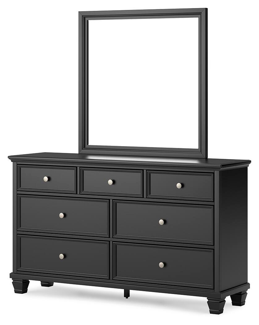 Lanolee Black Panel Bedroom Set angled view