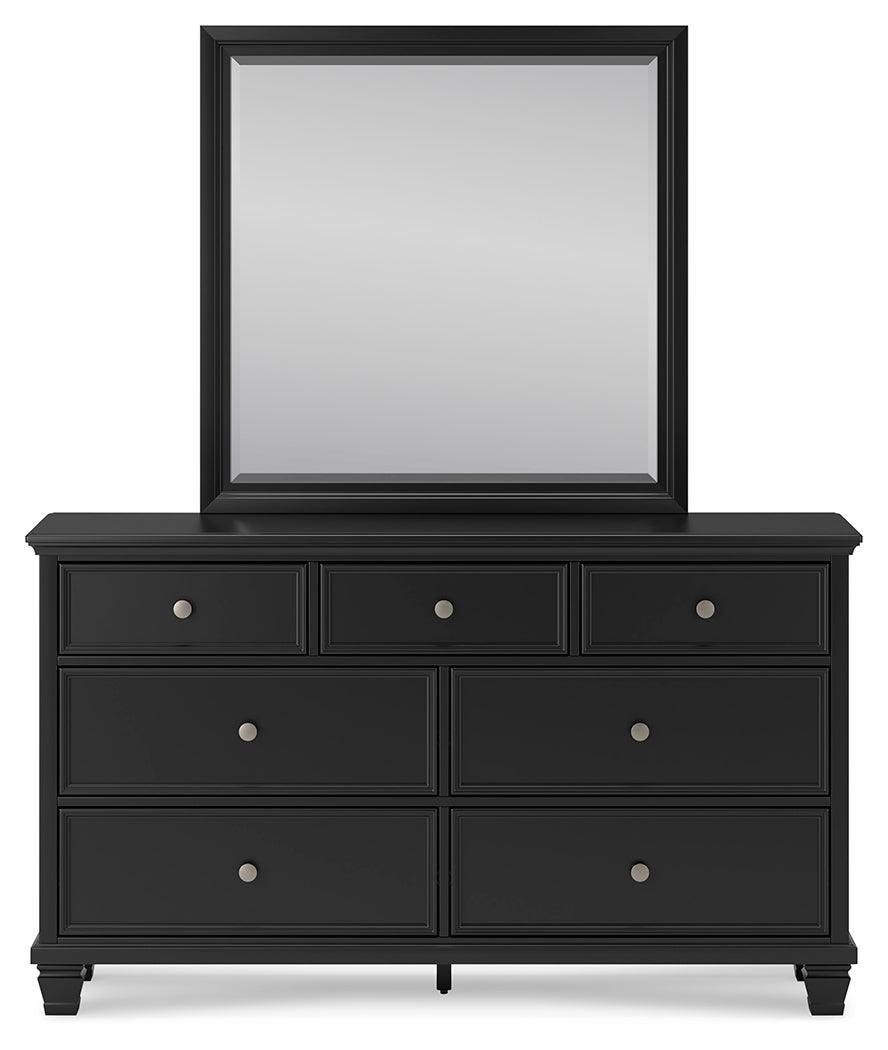 Lanolee Black Dresser And Mirror - Ella Furniture