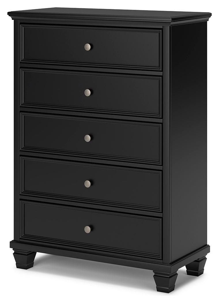 Lanolee Black Chest Of Drawers - Ella Furniture
