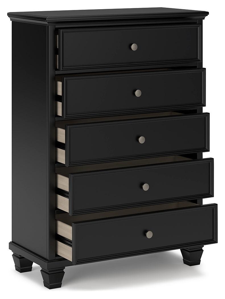 Lanolee Black Chest Of Drawers - Ella Furniture