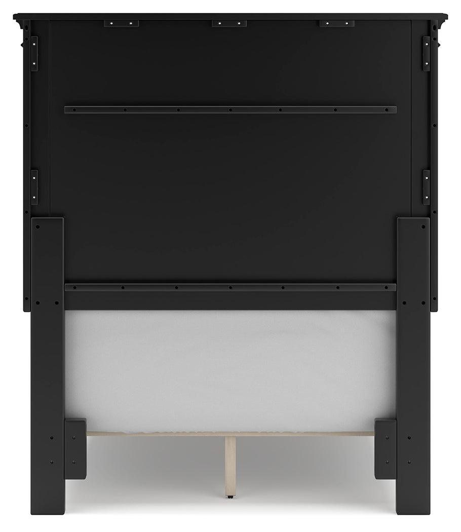 Lanolee Black Twin Panel Bed - Ella Furniture