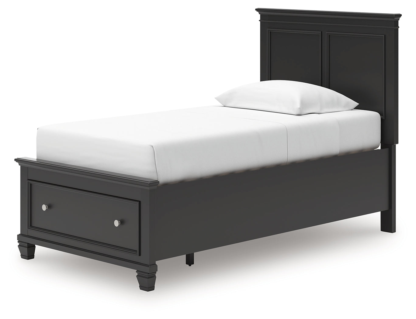 Lanolee Black Twin Panel Storage Bed