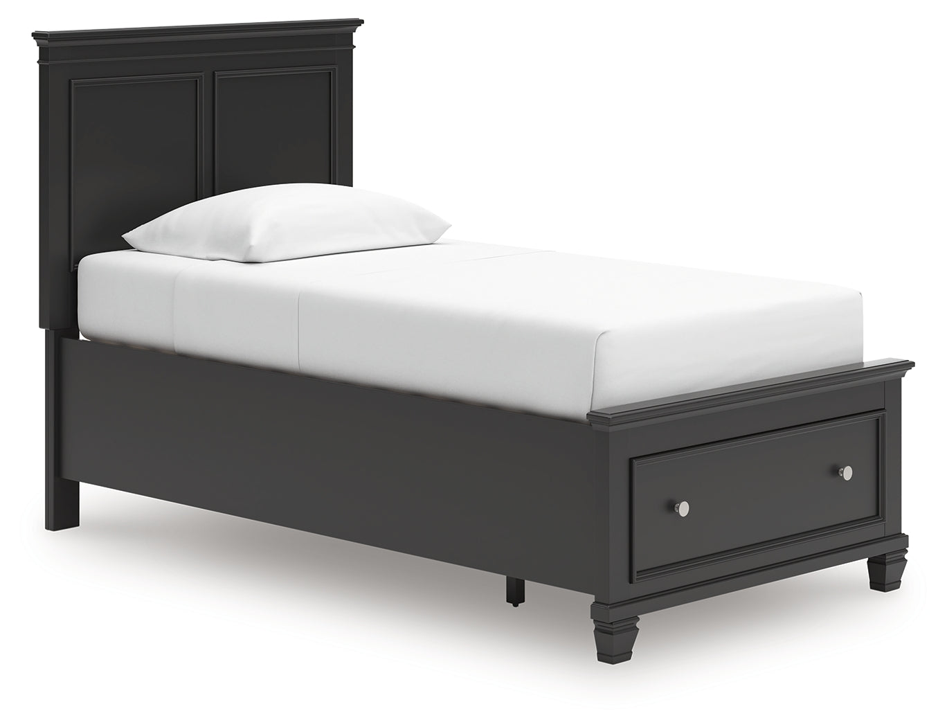 Lanolee Black Twin Panel Storage Bed