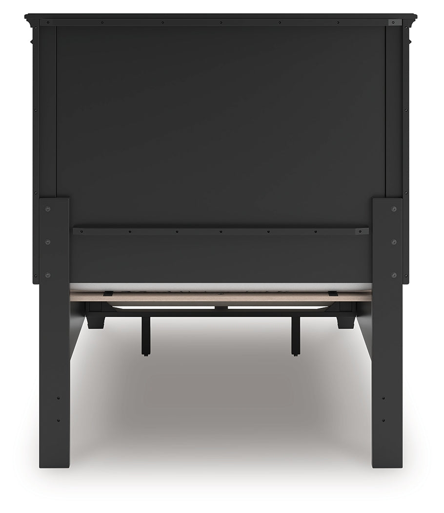 Lanolee Black Twin Panel Storage Bed