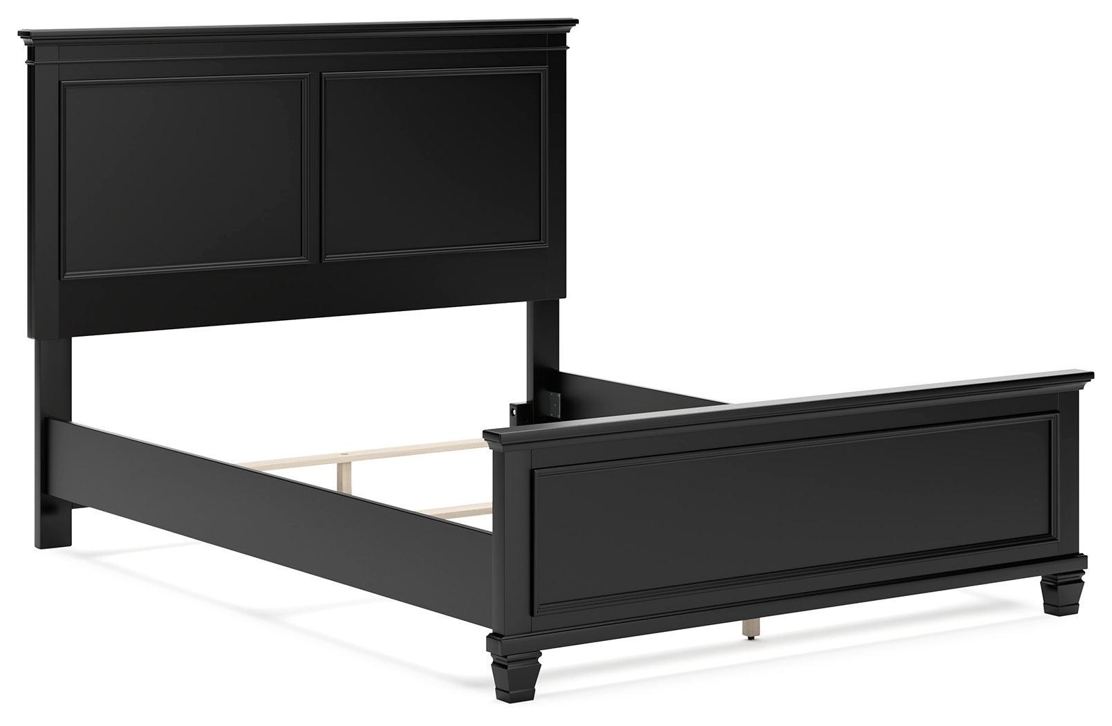 Lanolee Black Queen Panel Bed - Ella Furniture