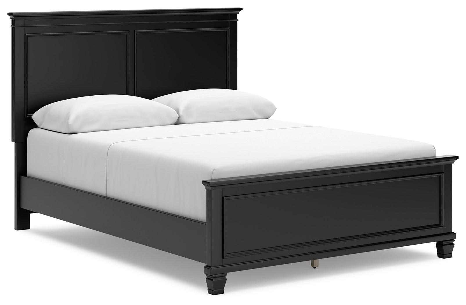 Lanolee Black Queen Panel Bed - Ella Furniture