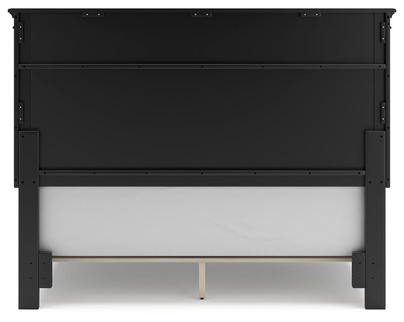 Lanolee Black Queen Panel Bed - Ella Furniture