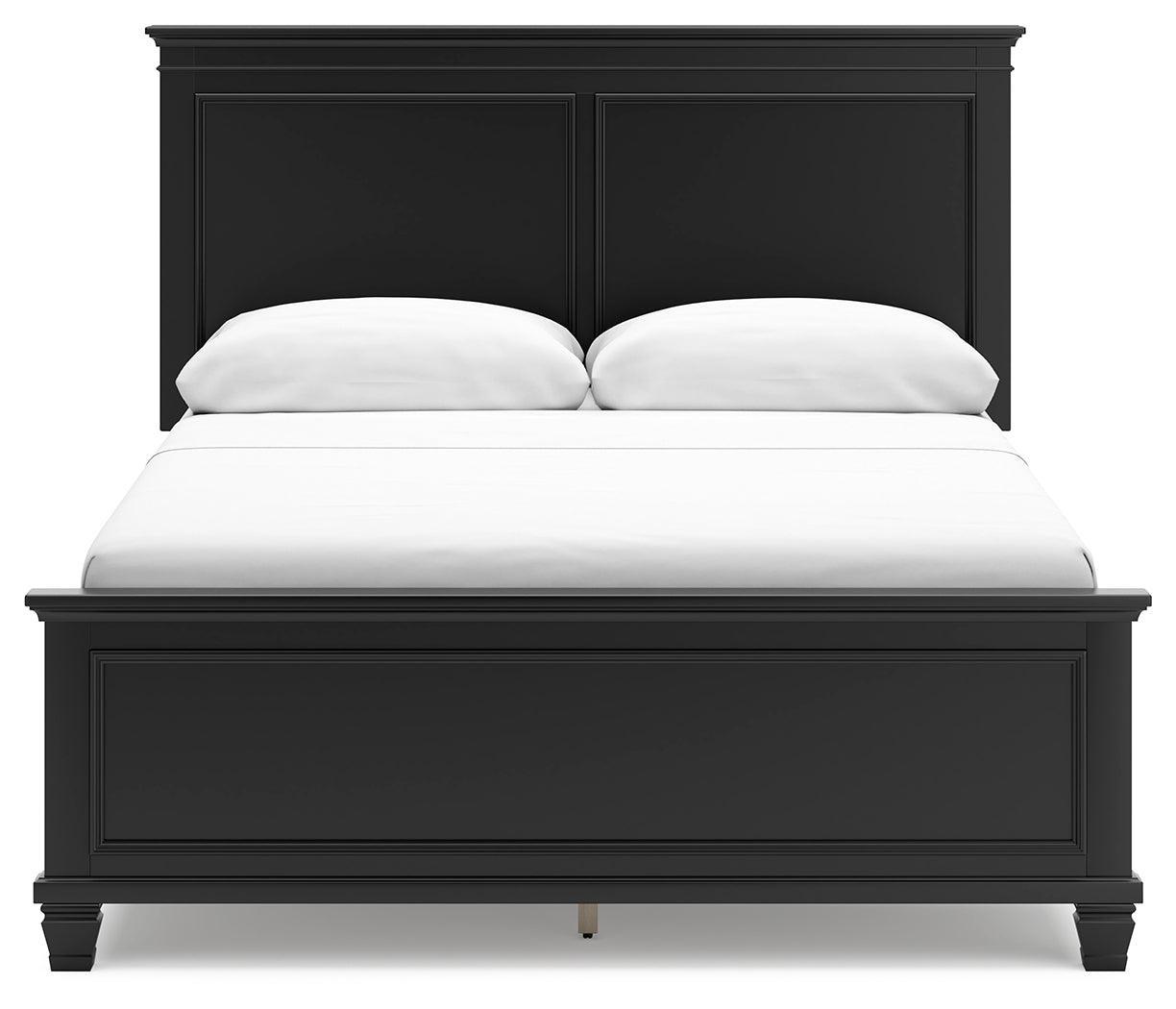 Lanolee Black Queen Panel Bed - Ella Furniture