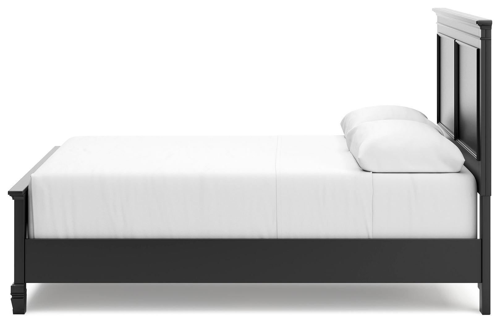 Lanolee Black Queen Panel Bed - Ella Furniture