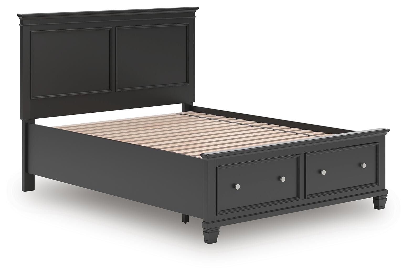 Lanolee Black Panel Storage Bedroom Set angled view