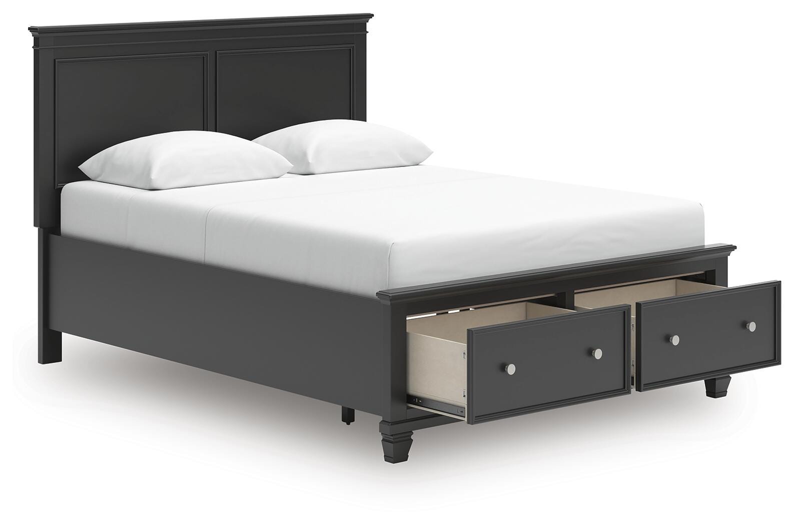 Lanolee Black Panel Storage Bedroom Set angled view
