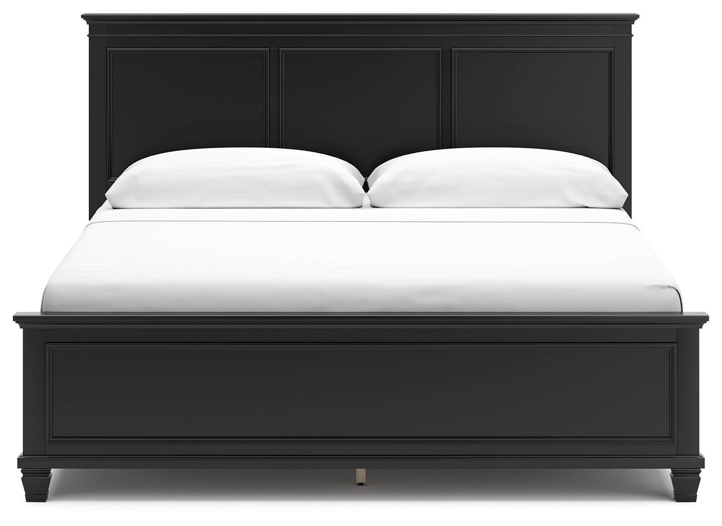 Lanolee Black King Panel Bed - Ella Furniture