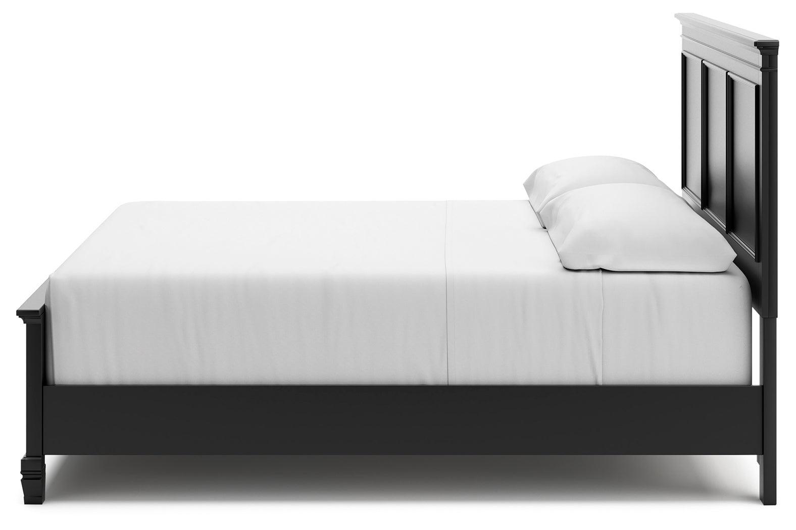 Lanolee Black King Panel Bed - Ella Furniture