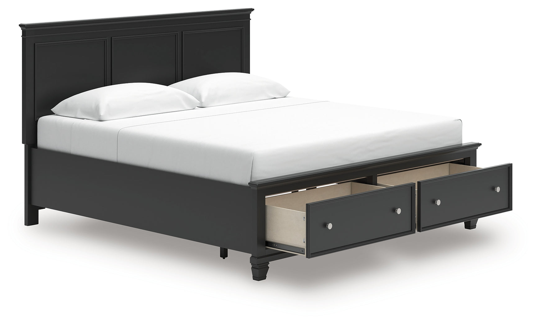 Lanolee Black King Panel Storage Bed