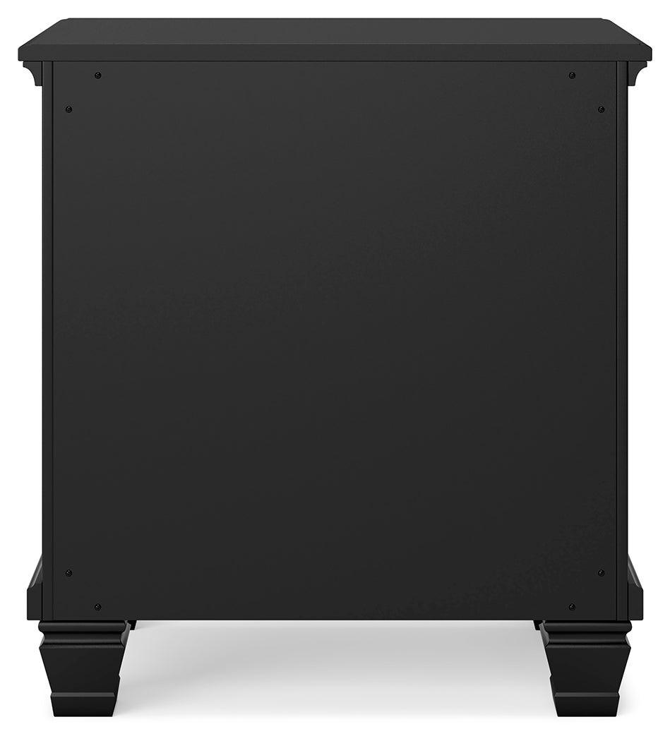 Lanolee Black Nightstand - Ella Furniture