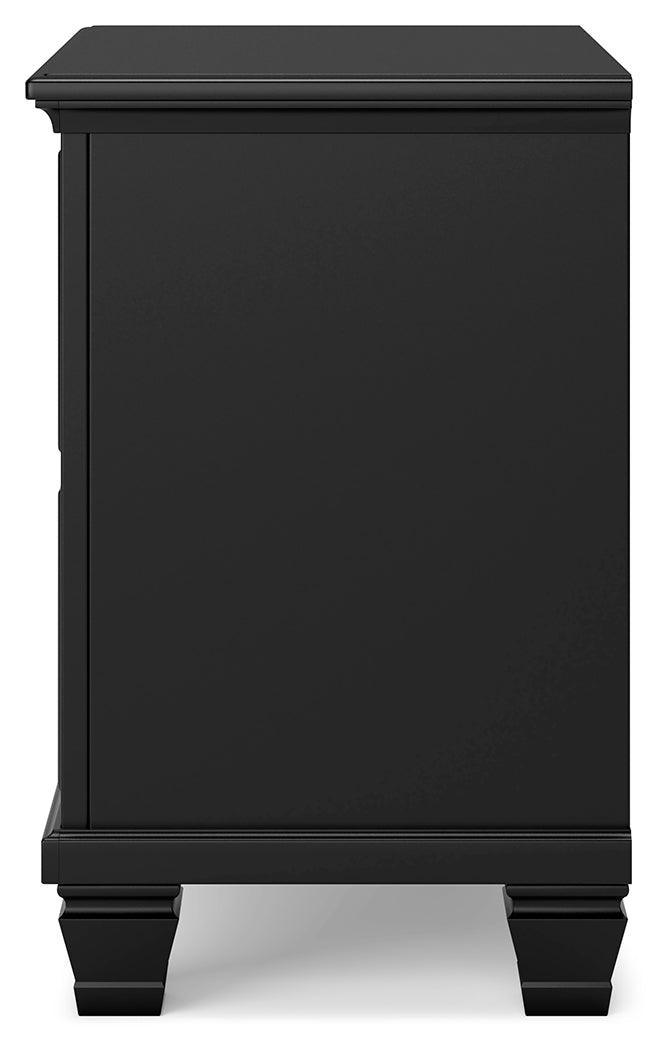 Lanolee Black Nightstand - Ella Furniture