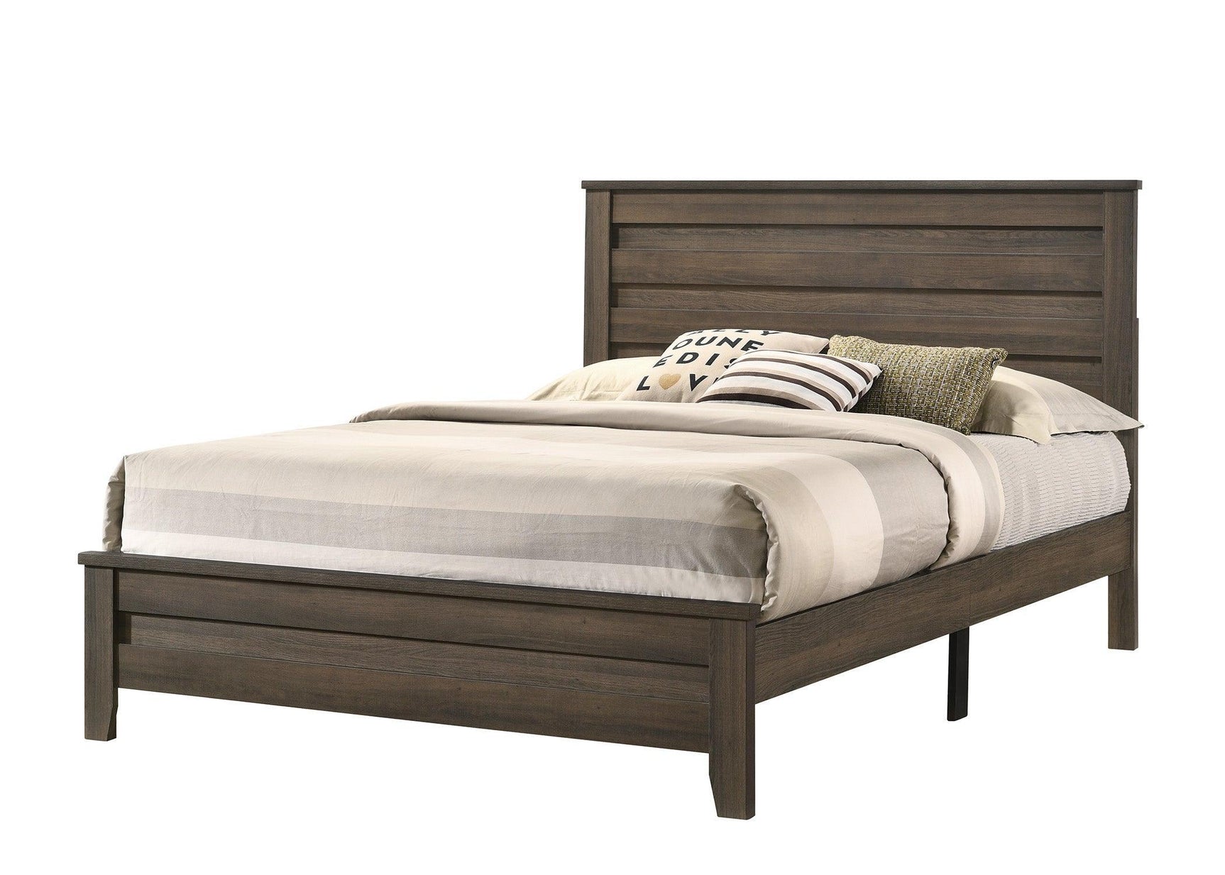 Marley Night Stand Brown, Modern Wood, 2 Metal Drawers - Ella Furniture