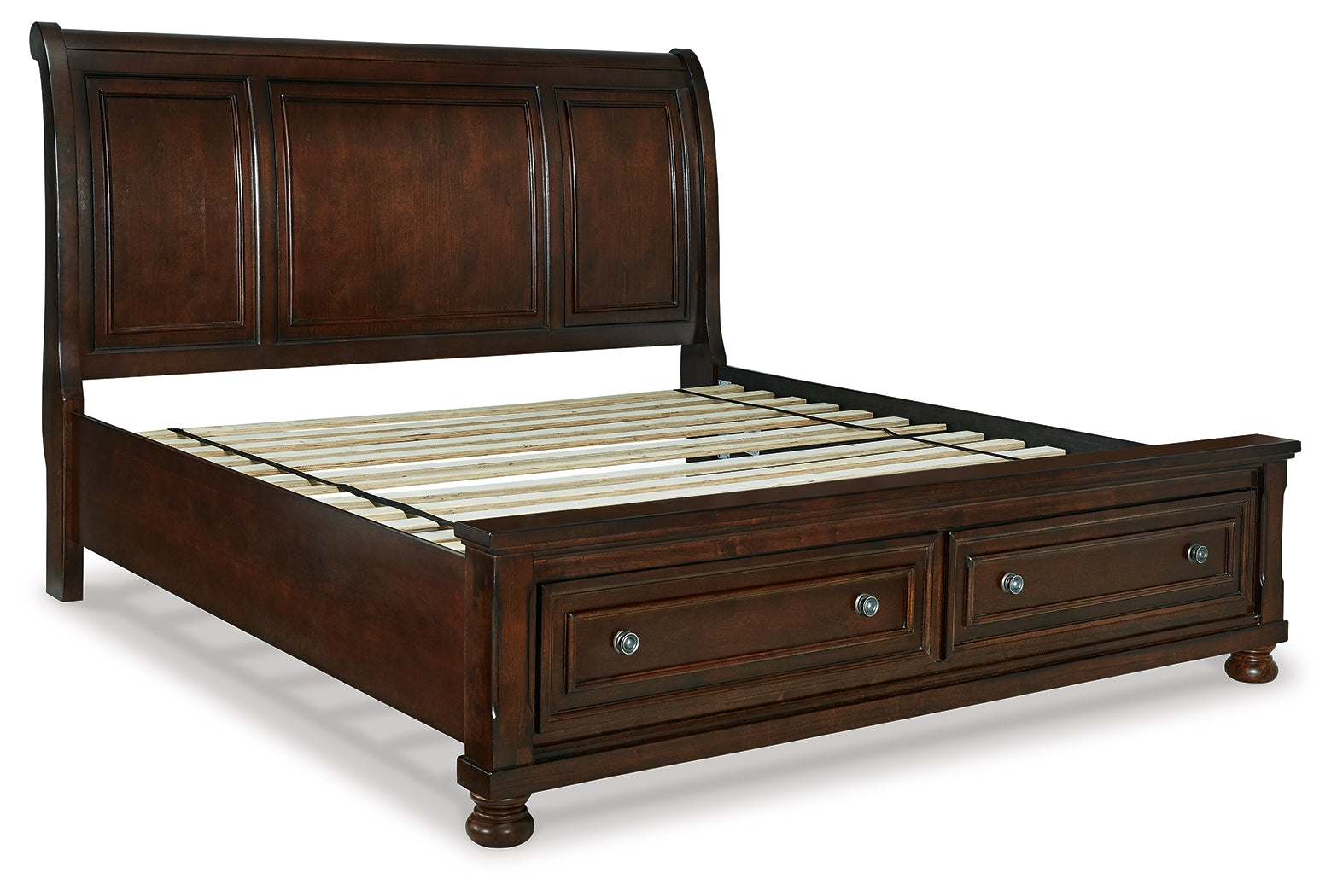 Porter Rustic Brown King Sleigh Storage Bed