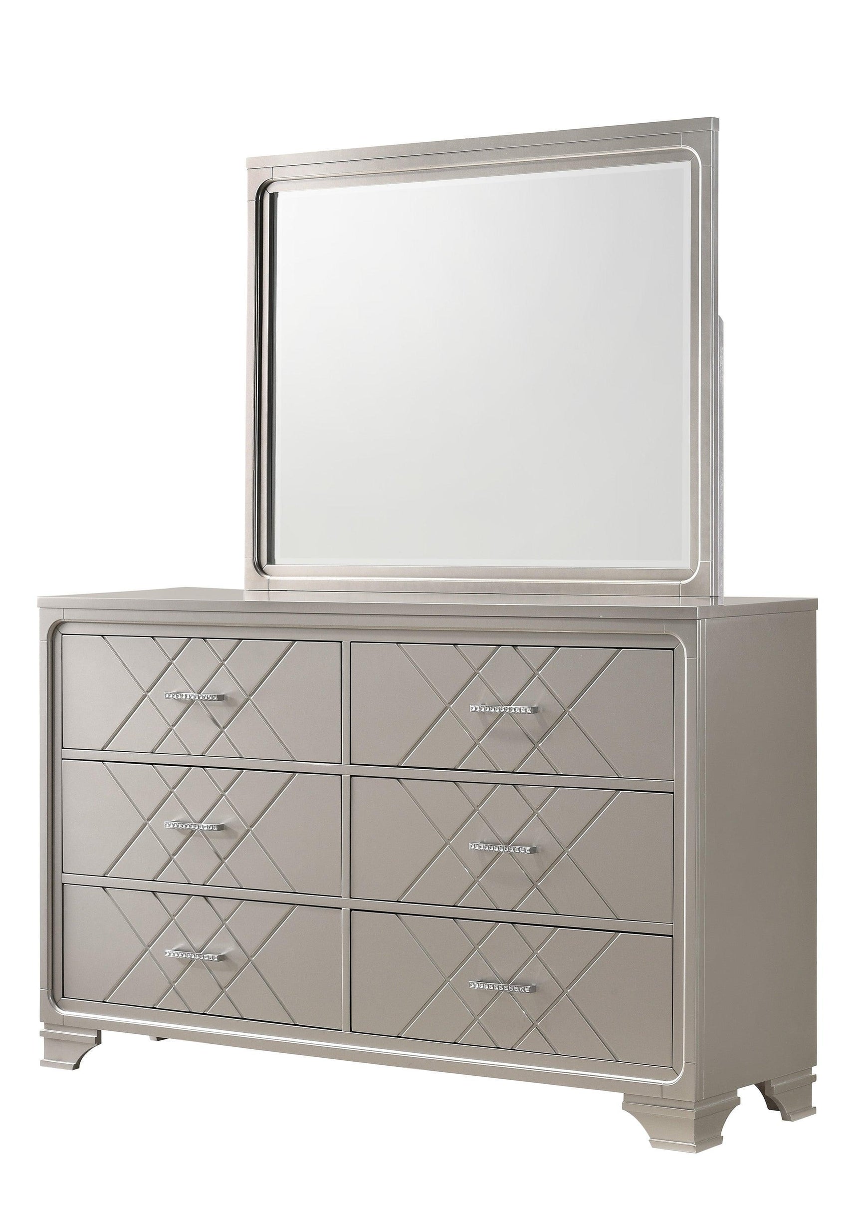 Jaylen Night Stand Cream, Modern And Glam Wood, Metal 2 Drawers - Ella Furniture