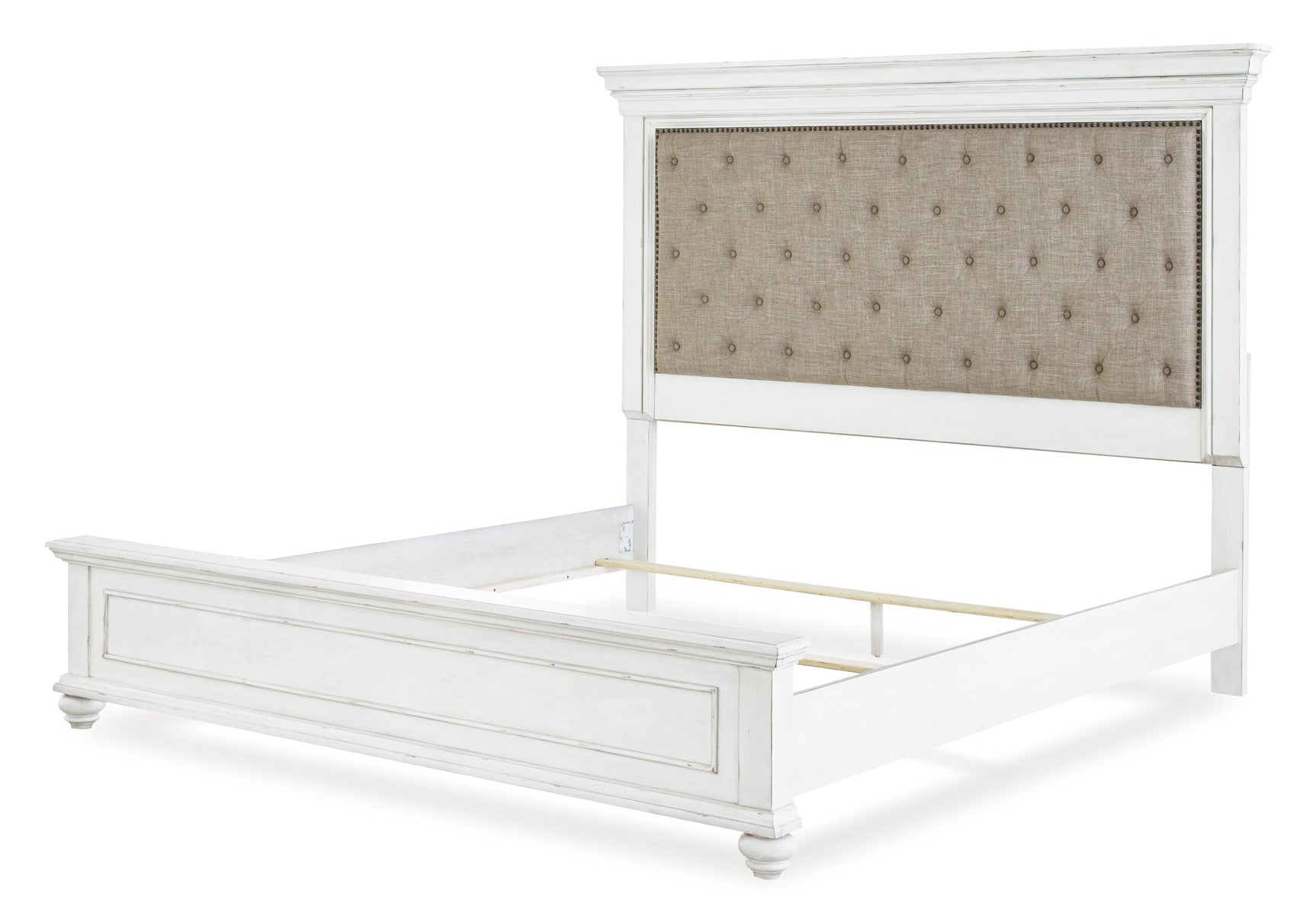 Kanwyn Whitewash Queen Panel Bed - Ella Furniture