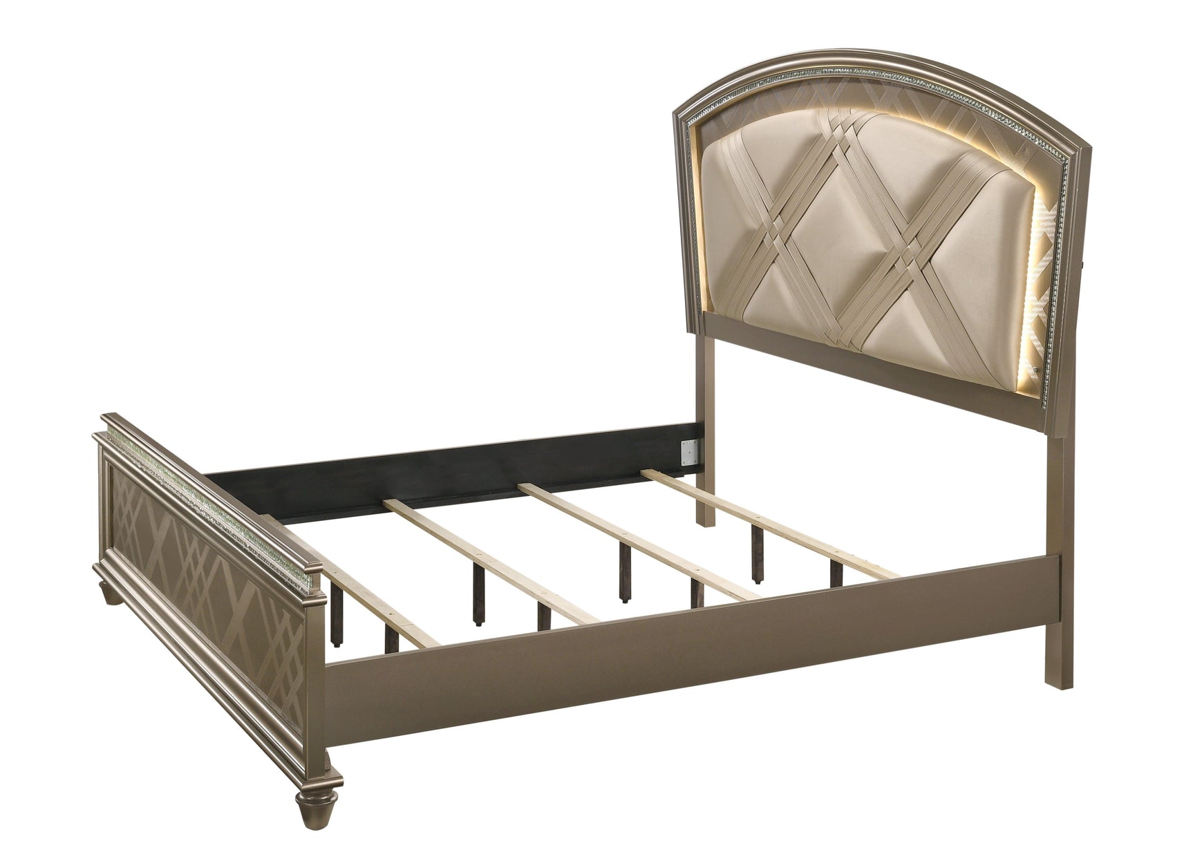 Cristal Chest Gold, Modern Contemporary, Glass 5 Drawers - Ella Furniture