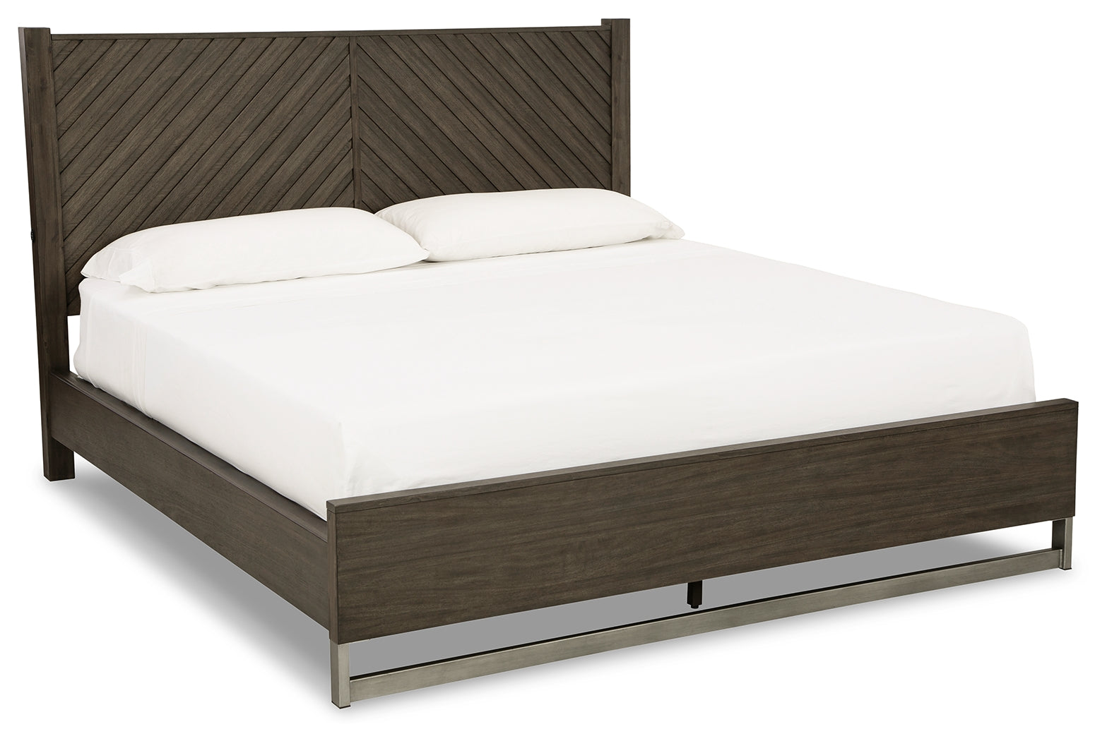 Arkenton Grayish Brown King Panel Bed