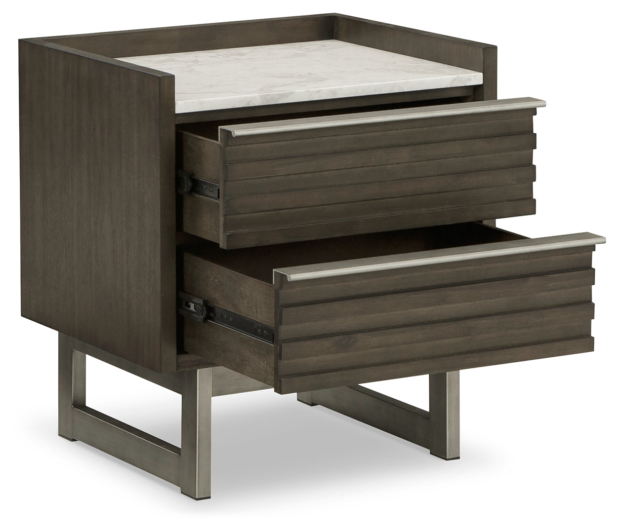 Arkenton Grayish Brown/White Nightstand