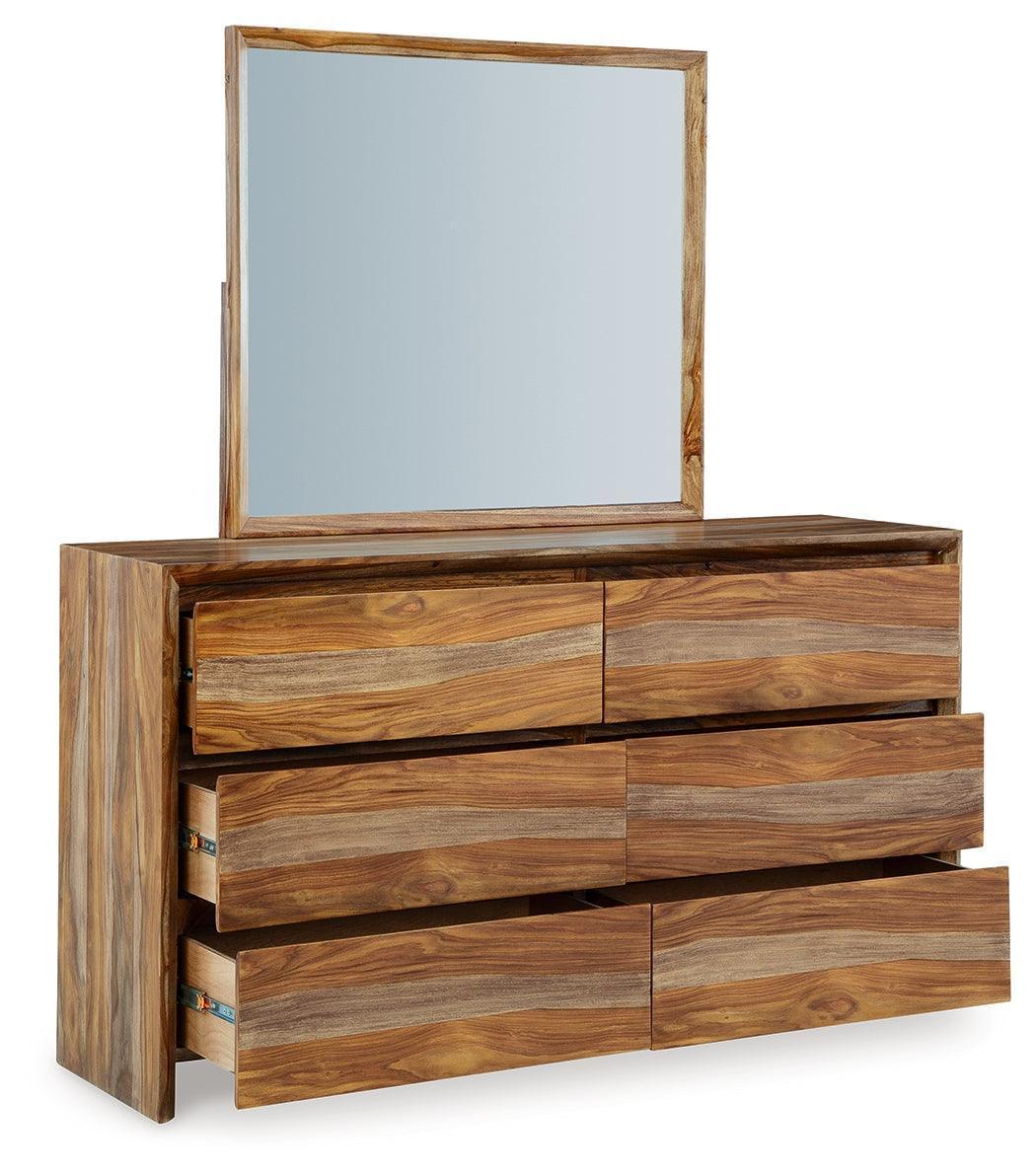 Dressonni Brown Dresser and Mirror