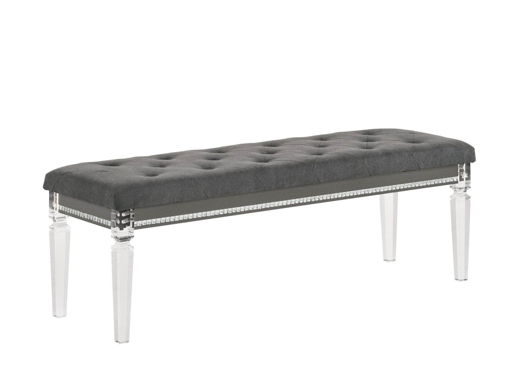 Giovani Chest Black/Gray, Contemporary Modern Faux, Crystal 5 Drawers - Ella Furniture