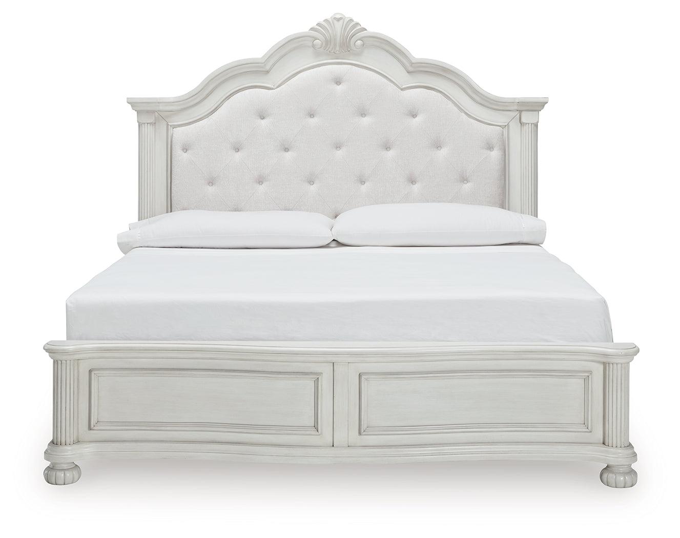 Montelaine Antique White Upholstered Panel Bedroom Set
