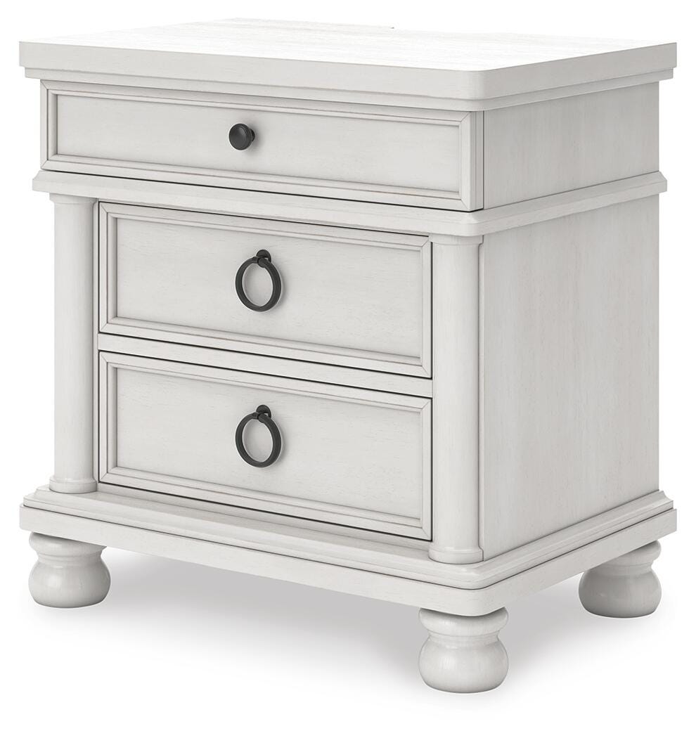 Rowlenstown Antique White Poster Bedroom Set angled view