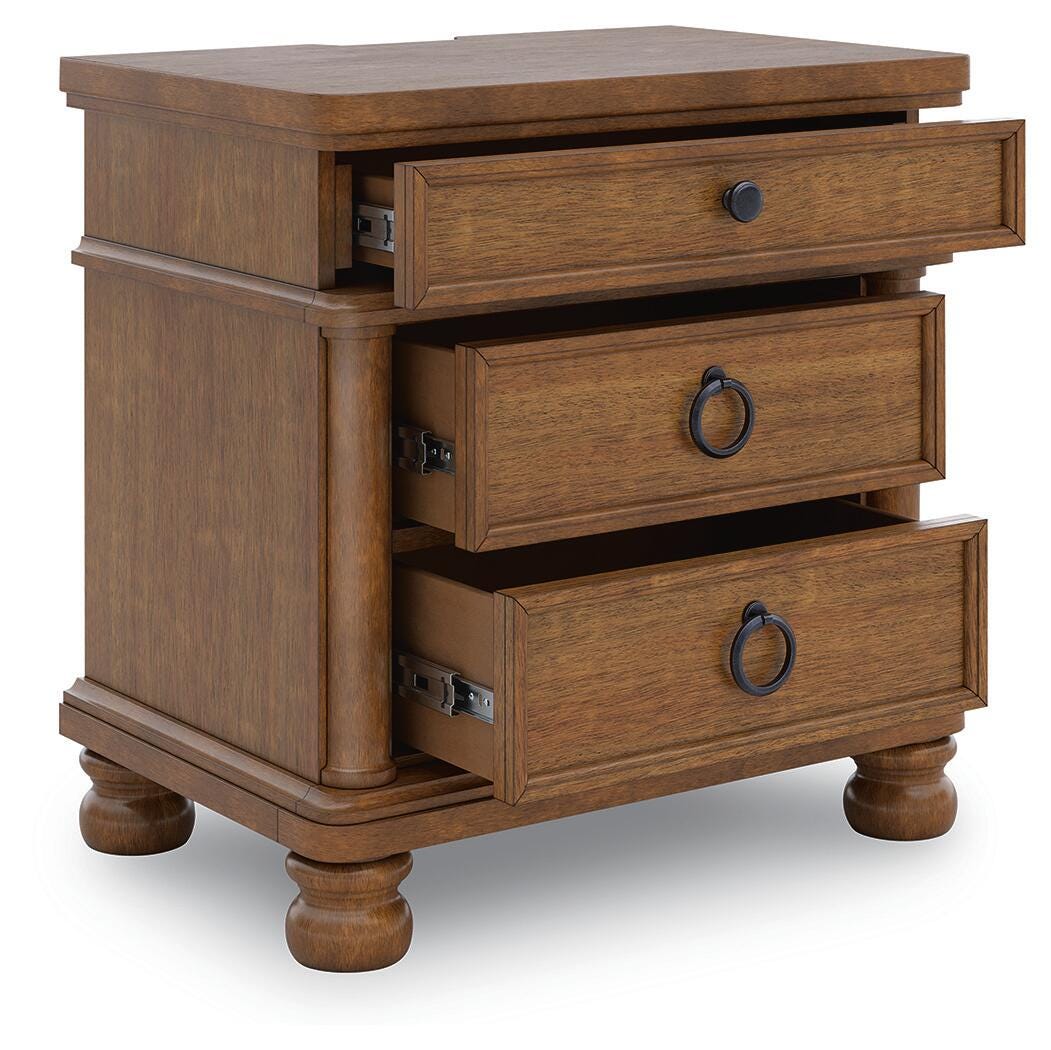Rowlenstown Brown Poster Bedroom Set angled view