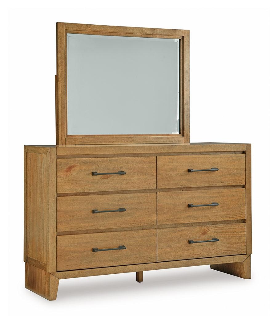 Sherbana Light Brown Dresser and Mirror