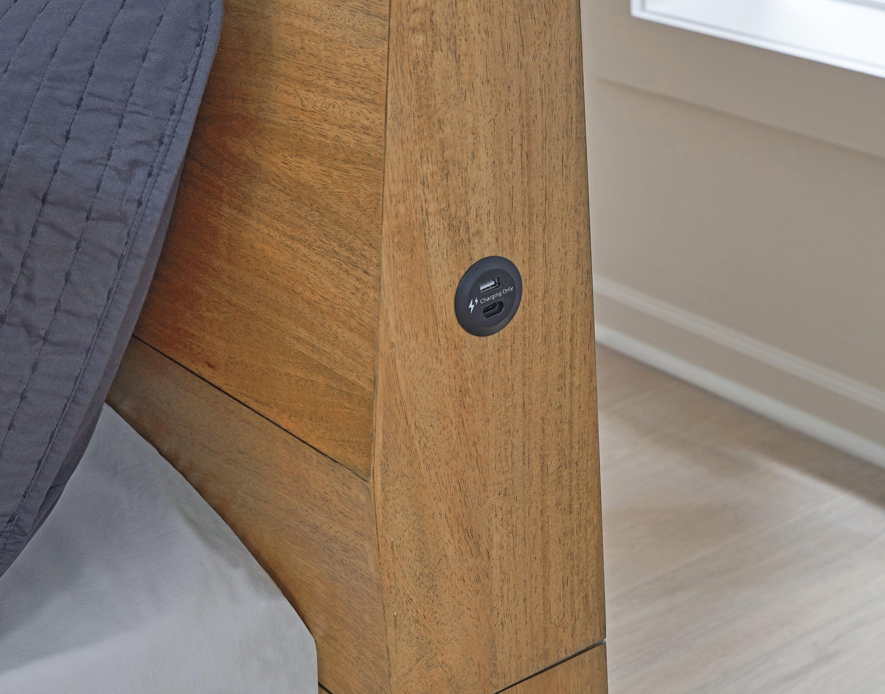 Sherbana Light Brown King Panel Bed