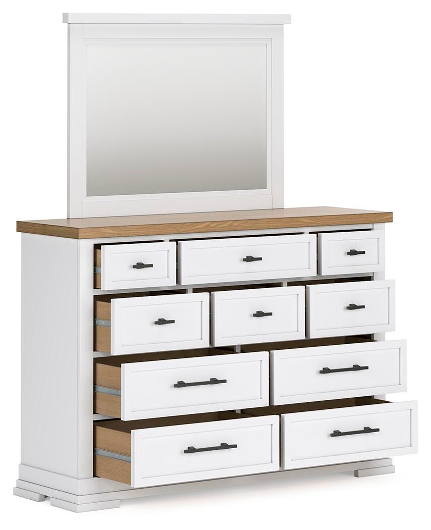 Ashbryn White/Natural Panel Storage Bedroom Set angled view
