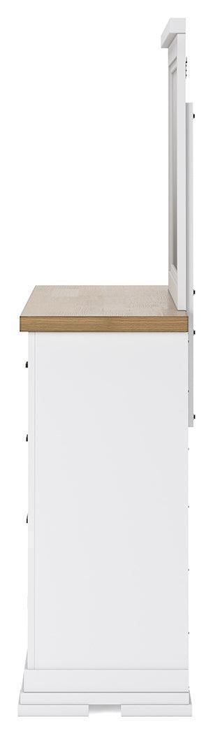 Ashbryn Two-Tone White and Natural Dresser with Mirror