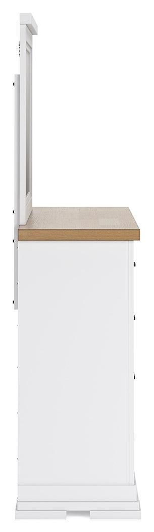 Ashbryn Two-Tone White and Natural Dresser with Mirror