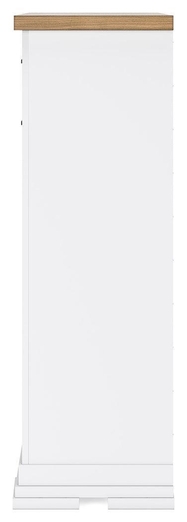 Ashbryn Two-Tone White and Natural Chest of Drawers