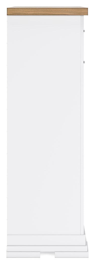 Ashbryn Two-Tone White and Natural Chest of Drawers