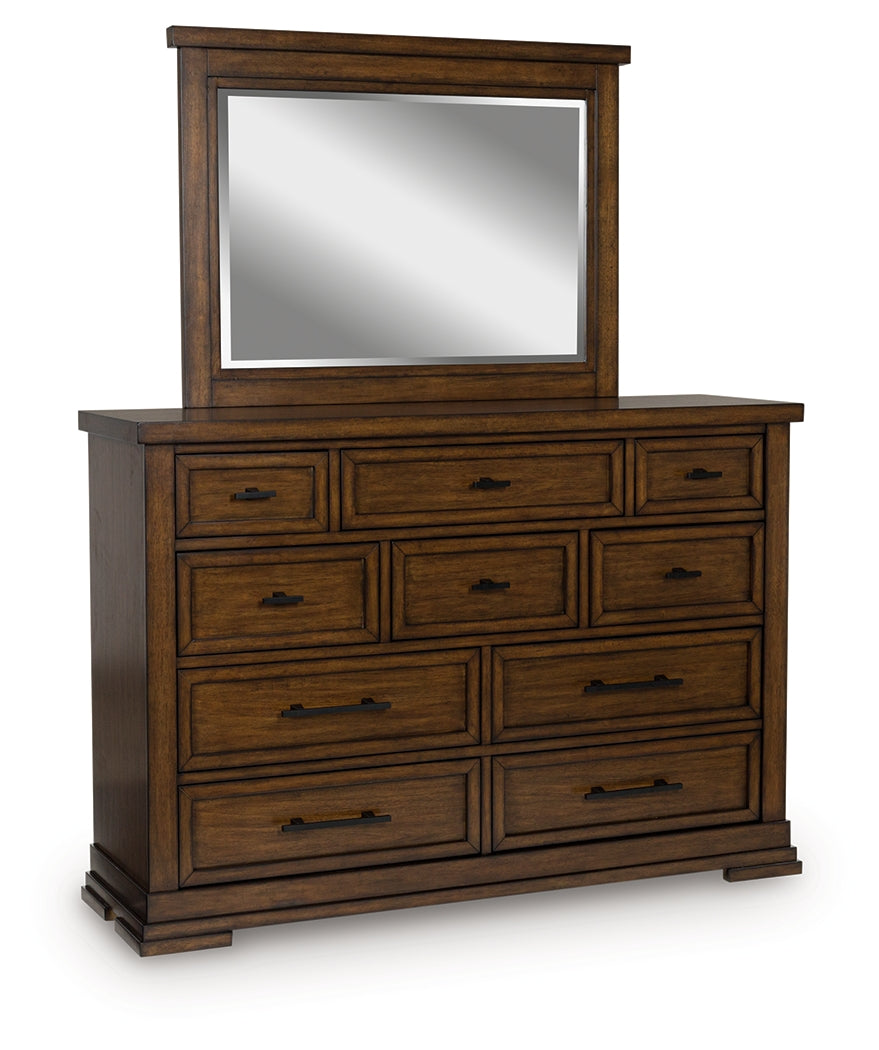 Taffenbrook Medium Brown Dresser and Mirror