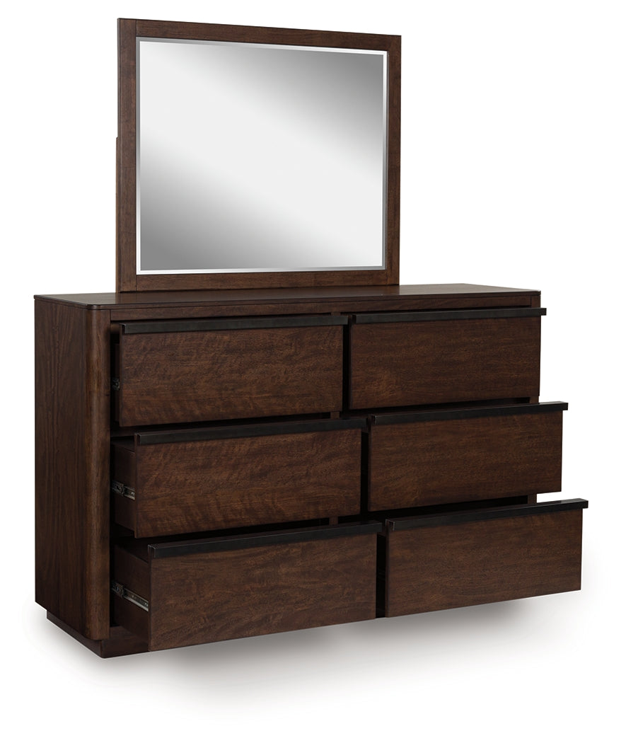 Dilenno Dark Brown Dresser and Mirror