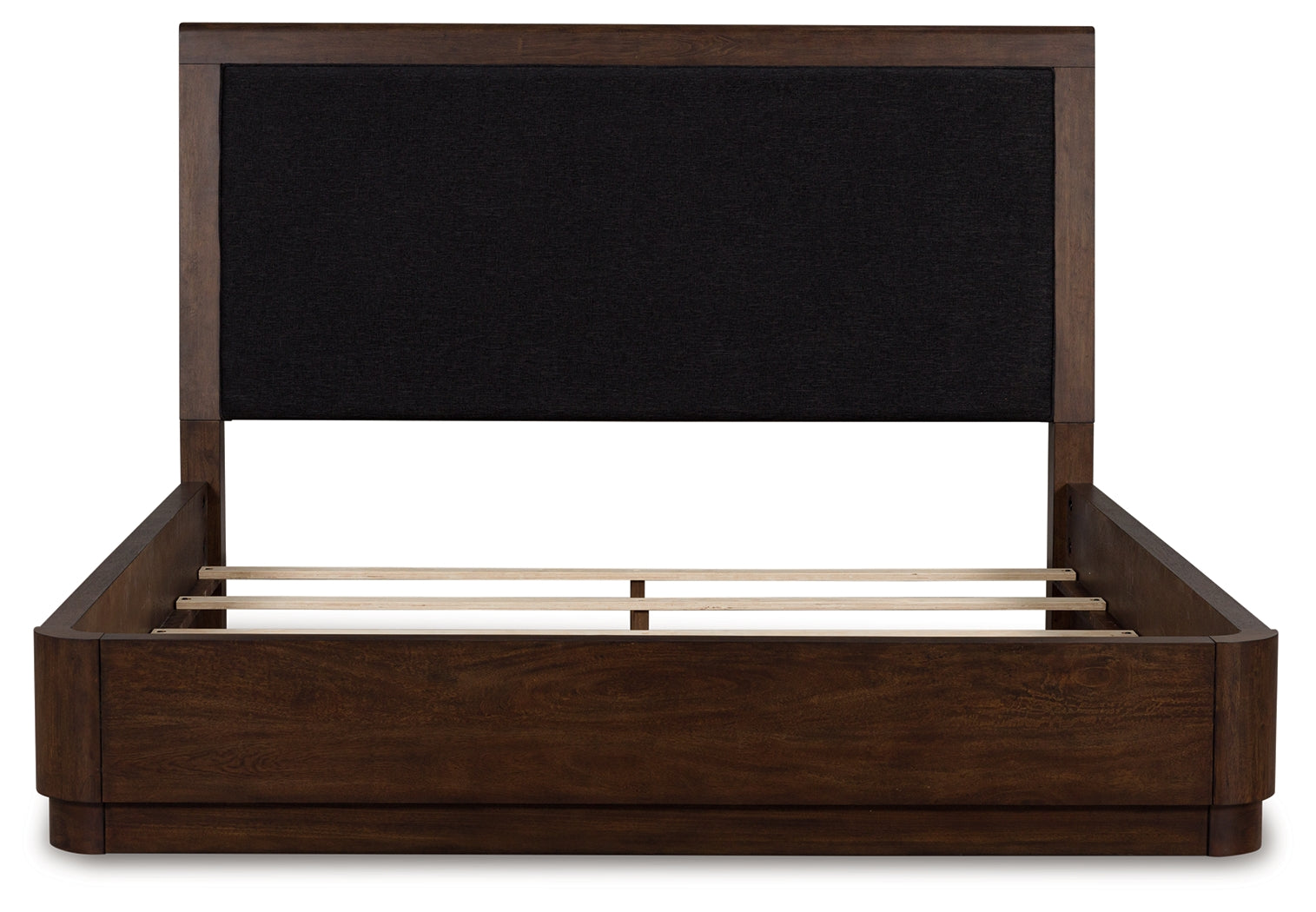 Dilenno Dark Brown King Upholstered Panel Bed