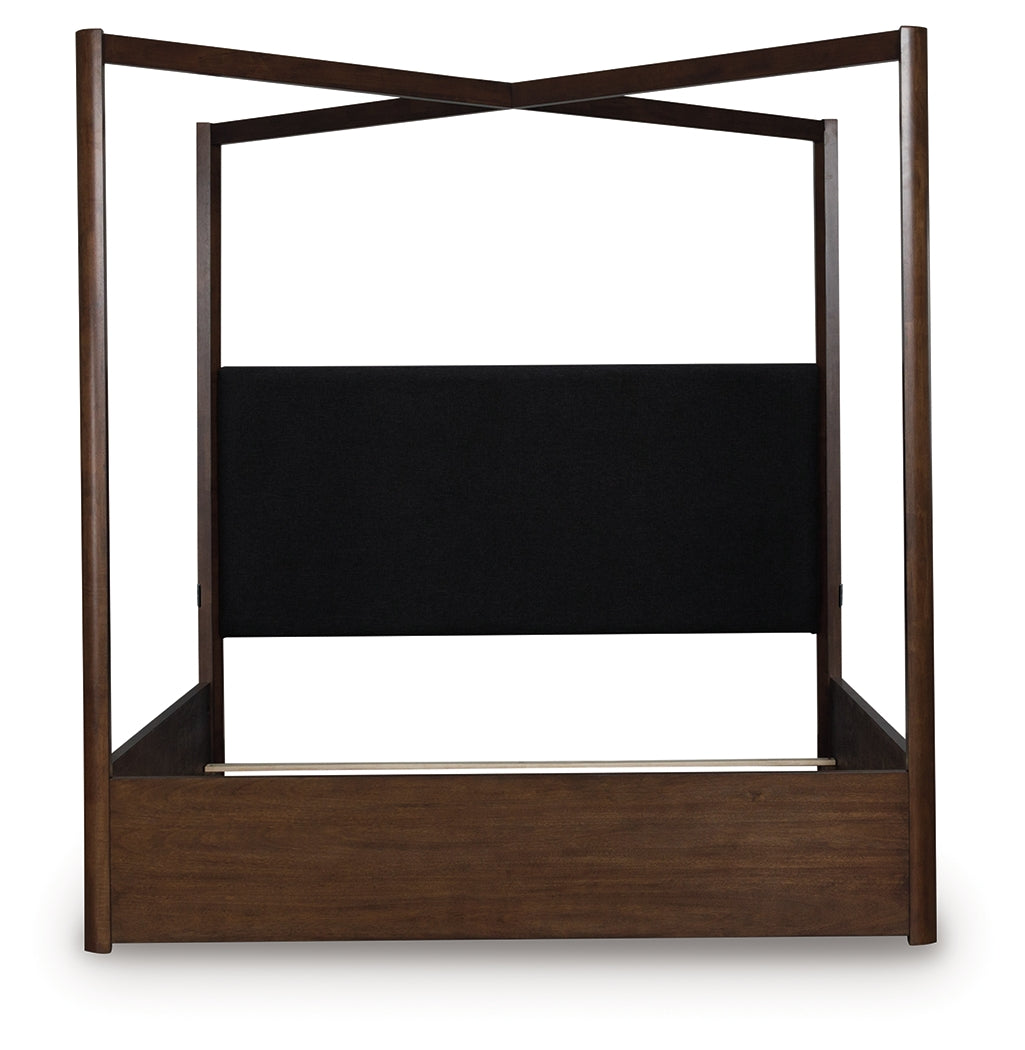 Dilenno Dark Brown King Canopy Bed