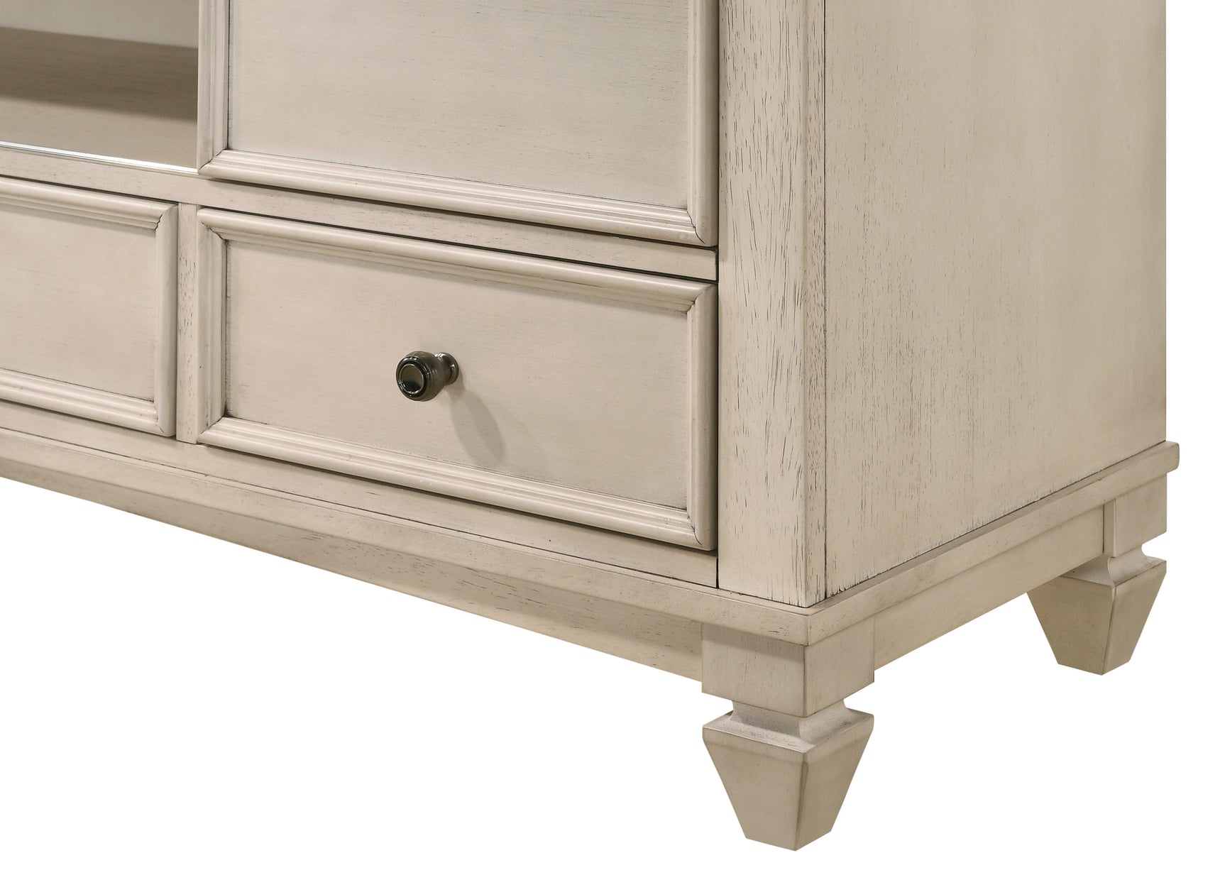 Sawyer Cream/Brown Modern And Classic Wood King Panel Bed - Ella Furniture