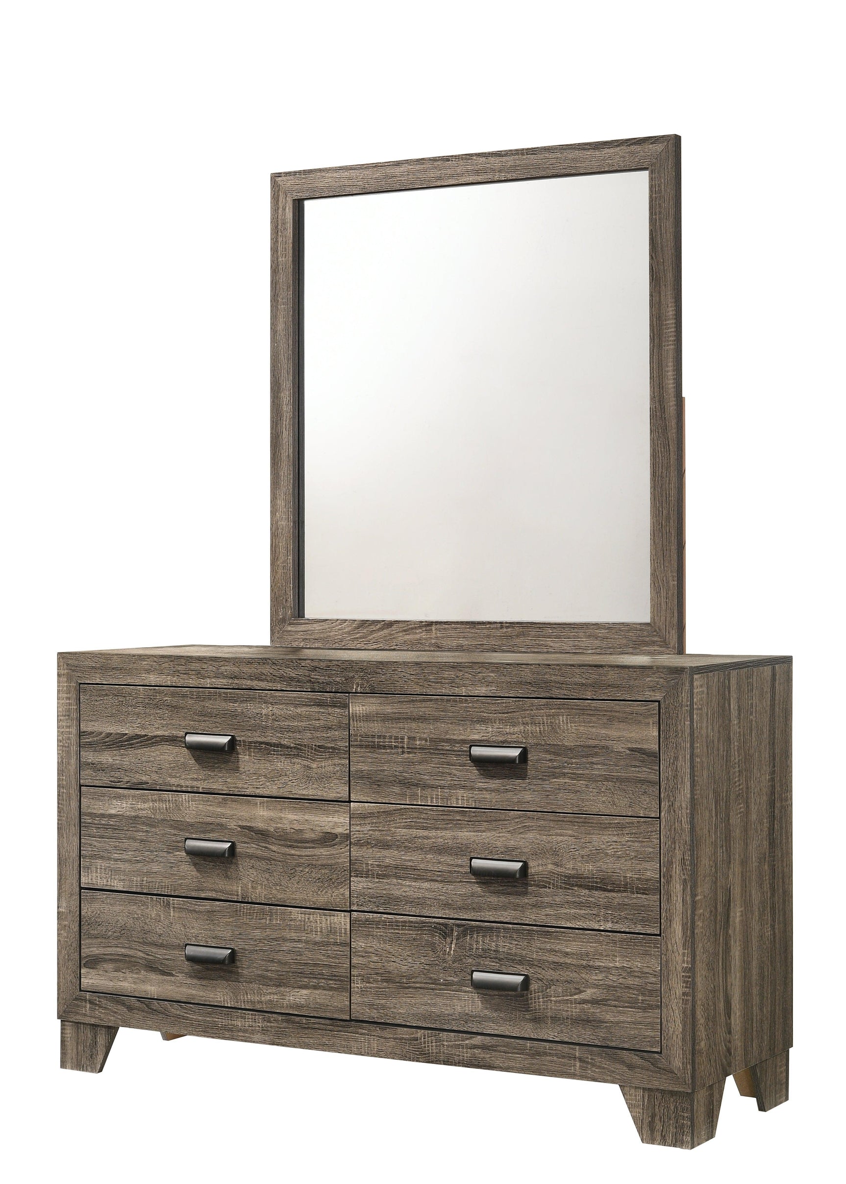Millie Grey Contemporary Solid Wood And Veneers Fabric Panel Upholstered Queen Bed - Ella Furniture