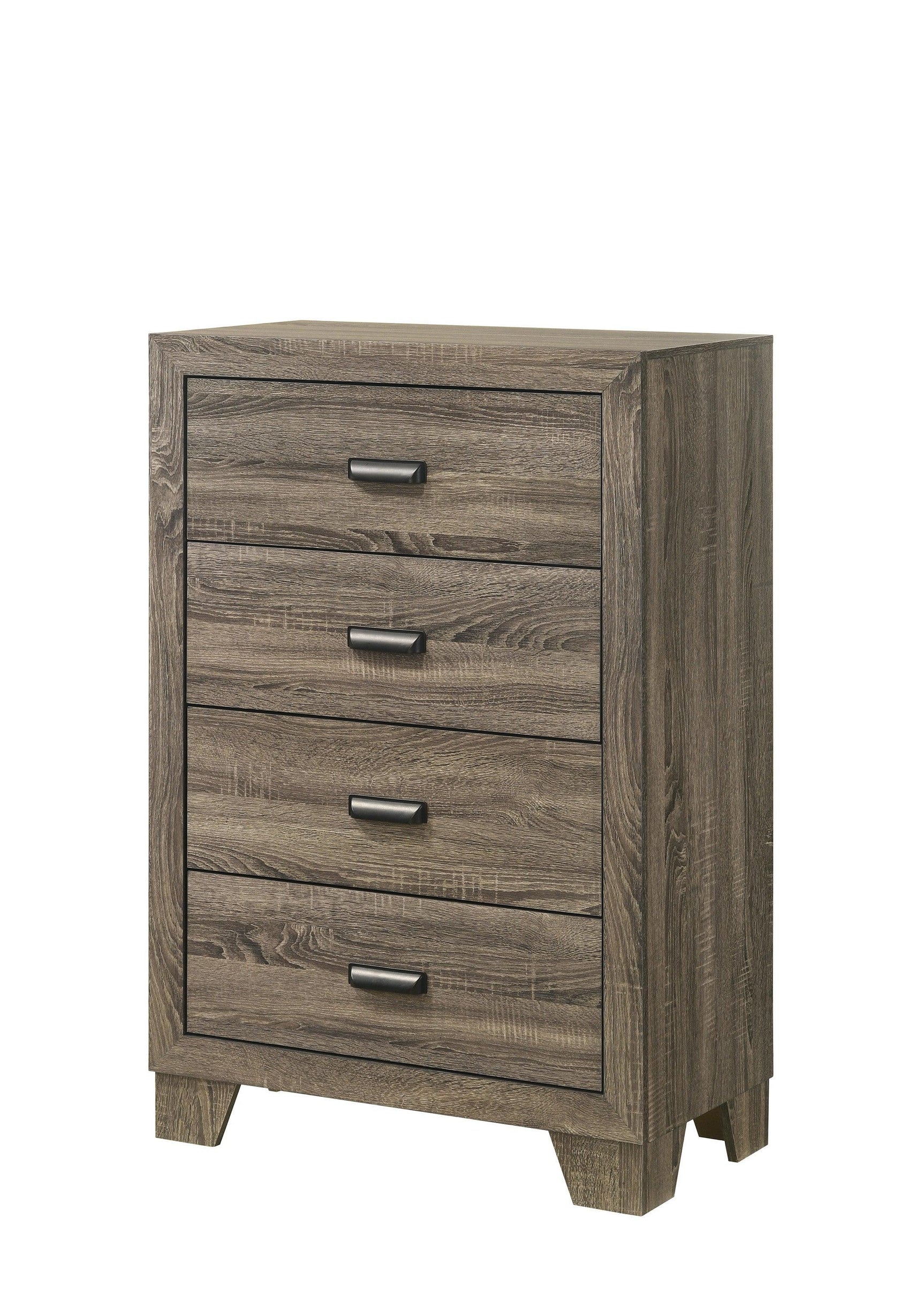 Millie Grey Contemporary Solid Wood And Veneers Fabric Panel Upholstered Queen Bed - Ella Furniture