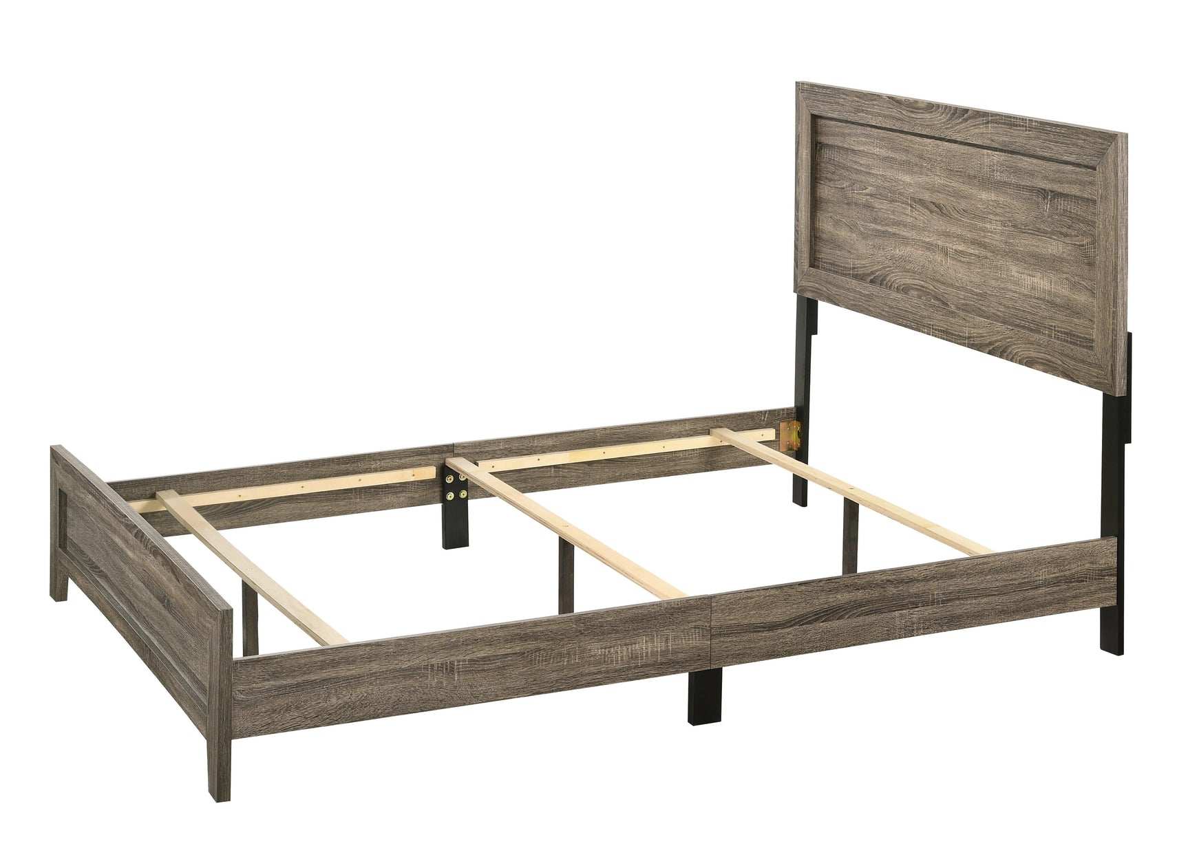 Millie Brown Finish Transitional Modern Wood Grain Full Panel Bed - Ella Furniture